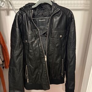 Reason Black Bomber Jacket for Men